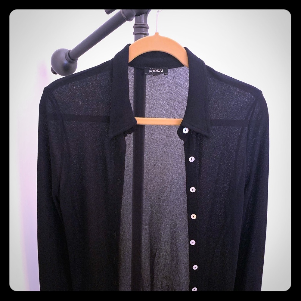 Semi see-through black shirt